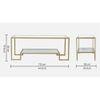 Bridgeview Glass Coffee Table In Gold Finish