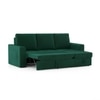 Kowloon Sectional Sofa Cum Bed With Storage Colour In Luxe Green