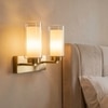 Eliante Cloth Shade Wall Lights Mild Steel & Fabric Material Antique Gold & Cream Finish