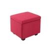 Doe Buck Hutcheson Upholstered Storage Ottoman Cube in Red Colour