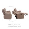 Silvana Three Seater Motorized Fabric Recliner in Taupe Beige Colour