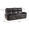 Venezia Three Seater Motorized Leather Recliner in Smoke Grey Colour