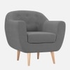 Colam Velvet 1 Seater Sofa in Dark Grey Colour
