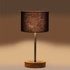 Devansh Black Cotton Table Lamp With  Natural  Wood Base  & Steel Pipe (7X17 Inches)-3