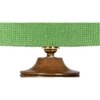 Thea Green Jute Table Lamp with Natural Wood Base