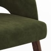 Massa Solid Wood And Sanwar 4 Seater Round Dining Table with 4 Celia Accent Dining Chair in (Finish: Danish Walnut, Colour: Deep Olive Velvet)