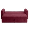 Alfon 2 Seater Velvet Pull Out Sofa Cum Bed with Storage In Maroon