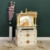 D'Dass Multi Color Mdf and Sheesham Wooden Temple With Cabinet For Pooja