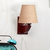 Devansh Solid Wood Electric Wall Light in Beige Colour with Beige Shade Count of 1 Light
