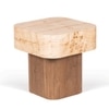 Nouve Solid Wood Side Table in Clear Lacquer Finish