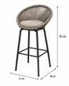 Dyana Woven Back Bar Chair