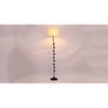 Karma Off White Fabric Floor Lamp with Black Iron Base
