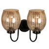Devansh Metal Electric Wall Light in black Colour with Lavender Shade Count of 2 Lights