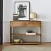Perla Mango Wood Console Table in Provincial Teak Finish With 2 Drawer