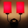 Devansh Metal Electric Wall Light in Gold Colour with Red Shade Count of 2 Lights