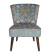 Rowan Accent Chair in Silver and Red Floral Pattern