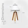 Griffith hand crafted Solid wood honey finish Tripod Table Lamp White & Black Cotton Shade