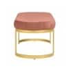 Doe Buck Upholstered Oval Bench in Pink Colour with Gold Loop Legs