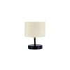 Toni Off White Fabric Shade Table Lamp with Black Iron Base