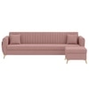Daraco Velvet L shape 5 Seater Sofa in Peach Color