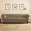 Winchester 3 Seater Premium Italian Leather Sofa In Dark Truffle