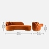 Maddox Velvet 3 Seater Sofa in Orange Colour