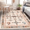 Earth-Tone Floral Cotton Rug 5x8