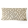 Trellis Stone  And Natural Cotton Knitted Pillow Cover 12X20 Inches