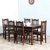 Iron jali Sheesham Wood 6 Seater Dining Set In Provincial Teak Finish