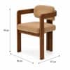 Burbon Solid Wood Upholstered Dining Chair in Teak Finish Style 1
