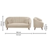 Nilo Velvet 3 Seater Sofa in Cream Colour