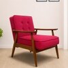 Armari Boucle Fabric Arm Chair in Red Colour
