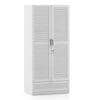 Bennis Engineered Wood 2 Door Wardrobe Without Mirror in White Finish