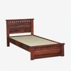 Zvya Solid Wood Single  Size Upholstered Bed Without Storage (Honey Finish)