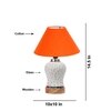 Devansh Conical Orange Cotton Shade Lamp With Wood & Mosaic Glass Base For Decoration/Office/Home/Gifting/Study For Decoration/Office/Home/Gifting/Study -(10X10X14.5) Inches -A