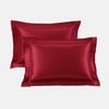 Stoa Paris Satin Pillow Covers,  Premium Plain Pillow Cover Set of 2, 68L x 45W cms - Flirty Red