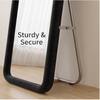 The Artment Unbreakable Black Square Puff Floor Mirror (170 x 70) cm