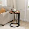 Delphine Solid Wood Side Table in Amber Walnut Finish