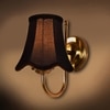 Devansh Steel Wall Mounted Lamp With Black Cotton Shade