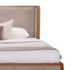 Kingsley Fabric Queen  Size Bed With Hydraulic Storage (Textured Beige Colour)