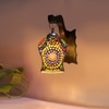 Devansh Solid Wood Electric Wall Light in Brown Colour with Multi Shade Count of 1 Light