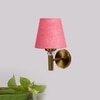 Devansh Metal Electric Wall Light in Gold Colour with Pink Shade Count of 1 Light
