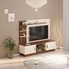 Rowlet Large Engineering Wood Floor Standing TV Entertainment Unit Set Top Box Stand/TV Cabinet with Shelves for Books & Décor Display Unit Bed Living Room Upto 55 Inches (Brown Maple & Beige)