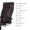 Ettorez Amaze Premium Leatherette High Back Chair In Brown Colour