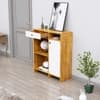 Hexa Red Multipurpose Storage Cabinet With 1 Drawer 1 Door in Giant Wood And Frosty White Colour