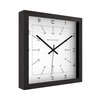 24-Hour Dial and Minimal Square Wooden Wall Clock