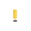 Wesley Yellow cotton table lamp with brown wood base