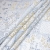 Cream Floral Cotton 400 Tc Flat Queen Size Bedsheet With 2 Pillow Covers