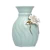 Beautiful White Floral with Green Pastel Ceramic Vase