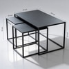 Modern Black Metal Coffee Table With Nesting Stools